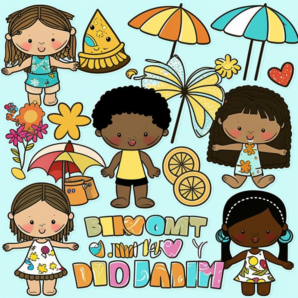 kids swimming clipart