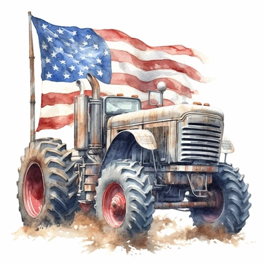 American flag, American, America Eagle, one nation under god, Clipart watercolor, architect, travel, tractors, eagle bird, no watermark, text, brush , 300 DPI , typography, shapes do not stick together, no text in the picture, on a white background