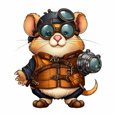 cartoon clipart Steampunk Hamster