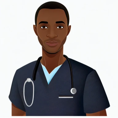 clipart black male nurse. white background