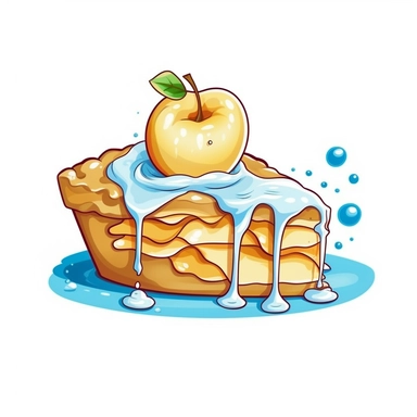 conceptual simple easy printable clipart sticker vector with visible chunky slices of apple inside apple pie with a drizzle of custard - <@1102510522848530482> (fast) - <@1102510522848530482> (fast) - <@1102510522848530482> (fast) - <@1102510522848530482> (fast) - <@1102510522848530482> (fast)