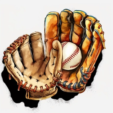 Baseball Gloves Watercolor Clipart, clipart, white background, no watermark, no text, no word