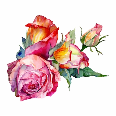 flower for headstones , Beautiful Watercolor Art, Charming, Isolated on White Background Floating on White Background, Crispy Details, Watercolor, High Resolution, High Quality Art, Clear, Vibrant, Rich Colors, Sharp, Vivid Details, 300 dpi, Clipart