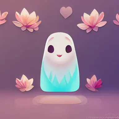 cute ghost clipart in a grid, OrientalLight, flowers, heart Pastel colors, Trending 8k, anime style, dynamic lighting, cinematic,