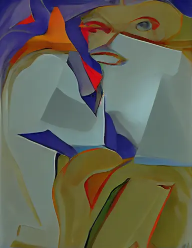 A painting by Willem De Kooning and Dana Schutz. 3D 1990s Clipart