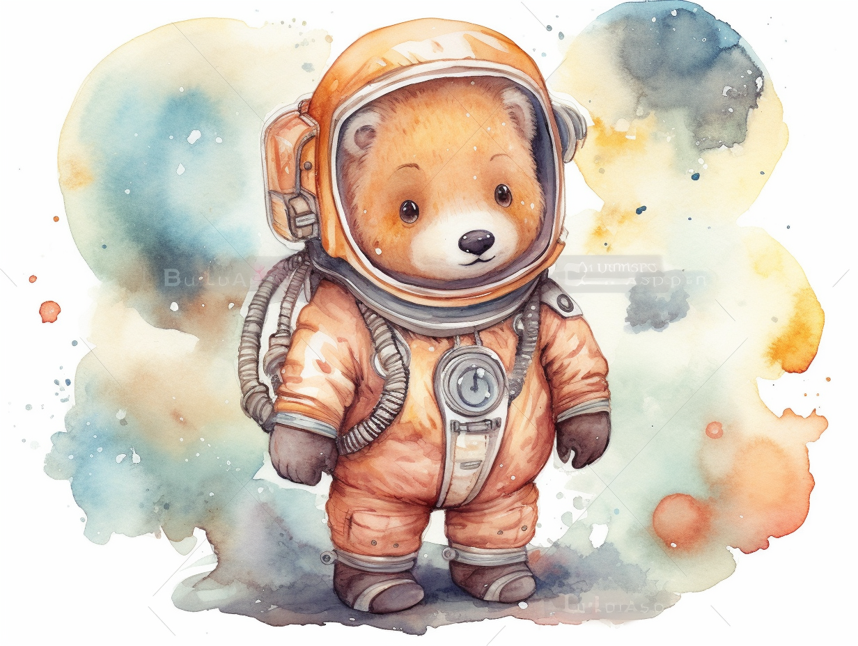 astronaut bear cliparts