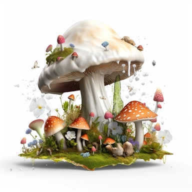 White background. Clipart. food. magical foodscapes made from mouthwatering dishes that are transformed into extraourdinary landscapes. mystical, beuty of nature elements, touch of fantasy, visually stunning, enchanting, imagination, culinary, extraordinary. Clipart. White background.