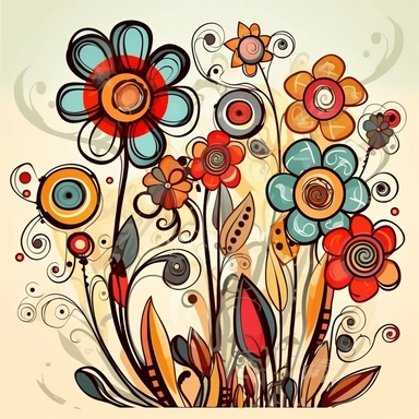 abstract flowers clip art