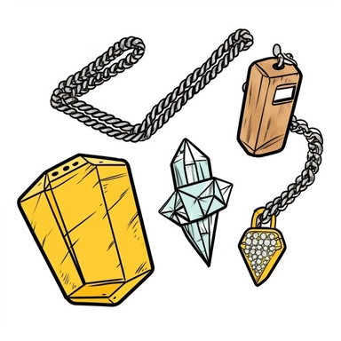 clipart neo traditional elements, expensive gold and diamond chain necklaces, earrings by cartier Rolex tiffany Inspired clothing clipart vector isolated on a white background, rapcore