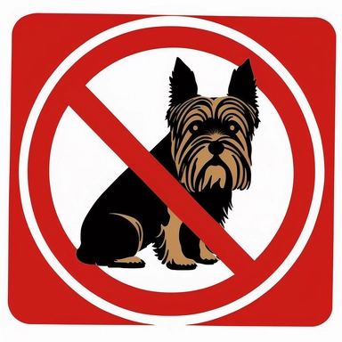 No dogs sign with a Yorkshire Terriers, bulldog Yorkshire Terriers, no text, no words, no dogs, no entry vector, dogs, Yorkshire Terriers, sign ,sign,dog,vector,law,icon,safety,black,animal,puppy,park,red,clipart,drawing,information,pet,attention,symbol,warning,danger,elements,caution, dogs,door,sign,allowed,background,animals,dog,icons,design,law,silhouette,icon,animal,white,puppy,isolated,glass,red,lifestyle,information,