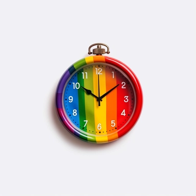 lgbt pride flag minimalist, time travel,travel,clipart,white background,8k