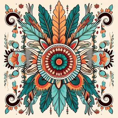 boho pattern, clipart , inside border