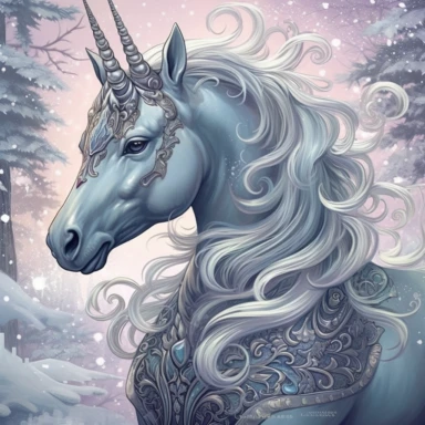 Create a magnificent clipart of a majestic unicorn with a shiny silver horn. The unicorn should be illustrated in a watercolor and realistic style, featuring all the intricate details that truly capture the imagination. The background should be plain and contrasted to make the unicorn the main focus of the artwork.