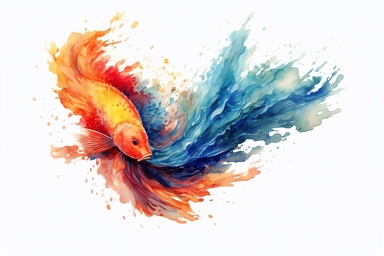 Watercolor, Craft a comet with a tail that forms a celestial tapestry clipart, hd, on a white background, spaced out