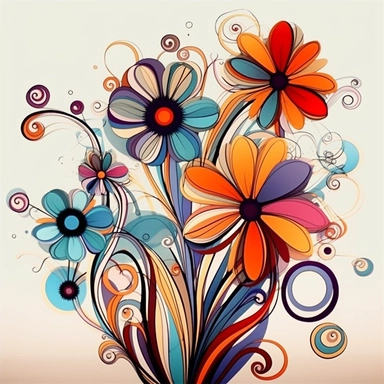 abstract flowers clip art