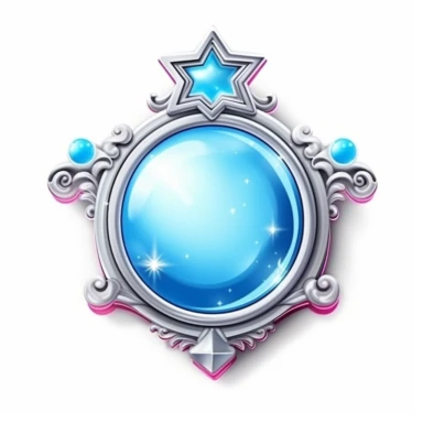 cute semi-realistic 3d magical mirror clipart, isolated on white background