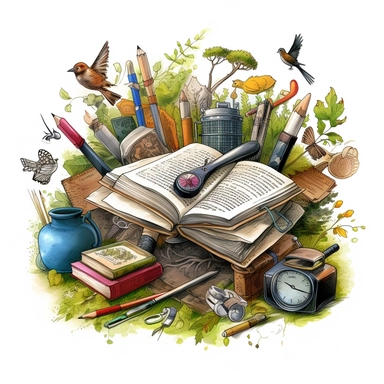 stationery, books, notebooks, pencils, backpacks, folders, globes, computers, and many more, illustrations, clipart, meticulously hand-illustrated, bringing the beauty of nature, white background