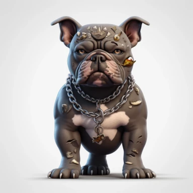 AMERICAN BULLY CLIPART, CARTOON, VECTOR, STRONG DOG, MUSCLE, AMERICAN BULLY MINI, EXOTIC BULLY, ASPHALT, ULTRA RESOLUTION , 4k, high resolution, 3d