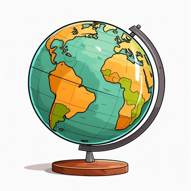 Clipart of a globe for geography lessons, Hand Drawn Back To School Clip Art, white background