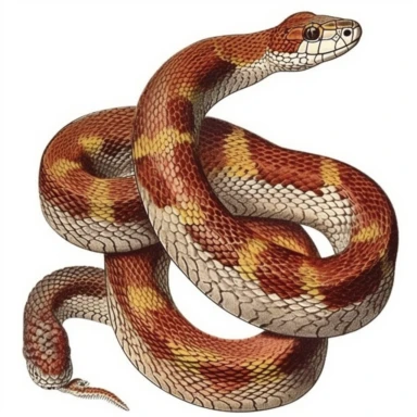 clipart vintage Bearded Corn Snake, 3 number