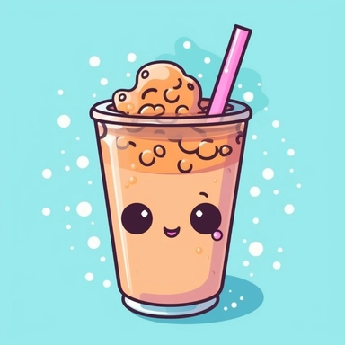 Bubble Tea PNG, Boba Tea, Kawaii Drink, Food Clipart, Kawaii Food Art, Print On Demand cute