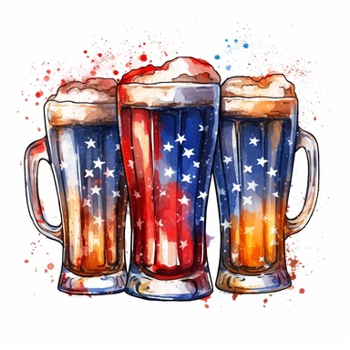 file:///C:/Users/Administrator/Desktop/9c125613eb.jfif Cute Beautiful patriot three beer cup for 4th of july watercolor sublimation Clipart,Cartoon, hyper realistic, intricate detail, illustration style,high solution,on the white background