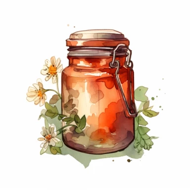 a watercolor clipart, vector of a honey jar in the style of vintage imagery, decorative paintings, subtle shading, nature core, muted colors, craftcore, on a white background, uhd image