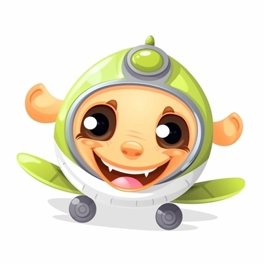 fantasy happy cute airplane mamal face, cartoon, clipart, mascot, isolated on white background
