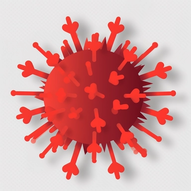 red corona virus single virus, simple minimalistic flat 2d clipart