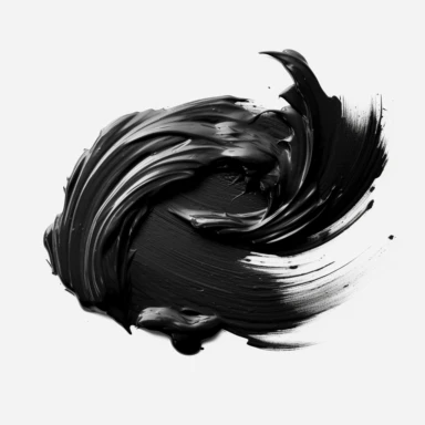brush stroke, black oil paint, clipart, transparent background