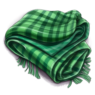 green plaid blanket clipart