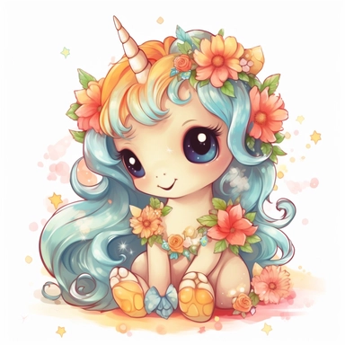 clipart of baby cute unicorn