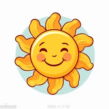 clipart style cute sun