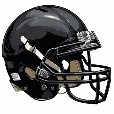 clipart of a black football helmet, illustration, style of takeshi obata