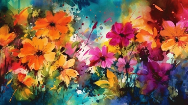 A vibrant watercolor of cats rendered as a digital clipart, drawing inspiration from the bold, expressive blooms found in Emil Nolde's garden paintings, featuring a vivid color palette that captures the flowers' natural radiance, illuminated by bright, contrasting light that emphasizes the rich, saturated hues and dynamic brushwork, and composed using an organic, free-flowing layout that conveys a sense of movement and growth.