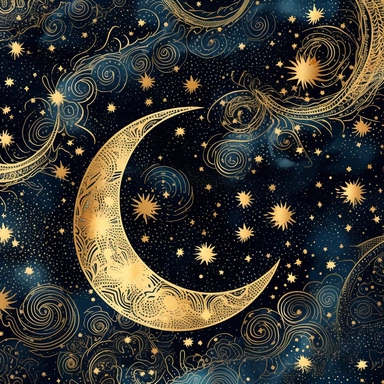 A celestial-themed clipart design, featuring a celestial pattern that embodies ethereal beauty and celestial mystique. The clipart showcases intricate constellations of stars, interwoven with delicate celestial elements such as crescent moons and shooting stars. The celestial motifs are elegantly arranged on the fabric, creating a mesmerizing pattern that evokes a sense of wonder and enchantment. The color palette of the clipart design is a combination of deep indigos, mystical purples, and shim
