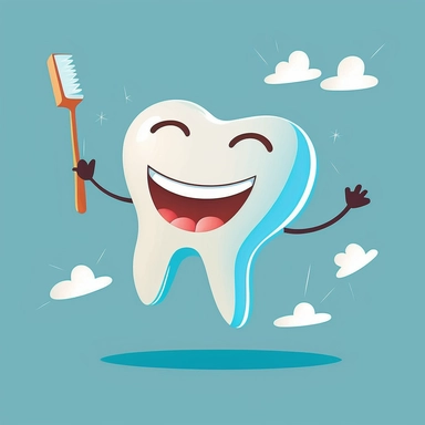 2d cartoon happy teeth clipart