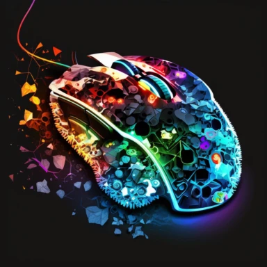 gaming mouse LED colorful clipart