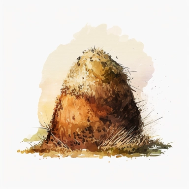 Haystack, clipart, watercolor,White background