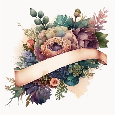 clipart aquarelle funeral sash