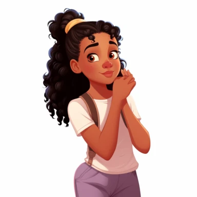 a black girl thinking, disney clipart