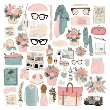 digital planner stiker, clipart, lifestyle