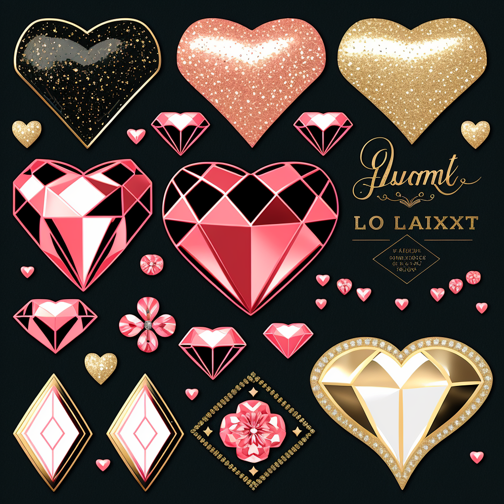 glitter heart cliparts