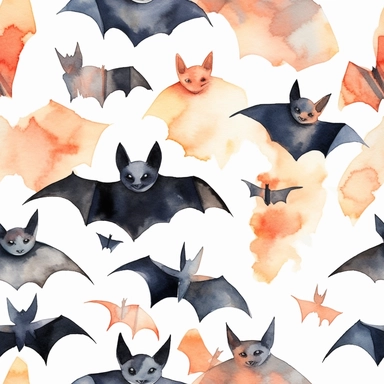 Halloween bat, watercolor clip art, grunge colors, white space, uniform organization, 8k