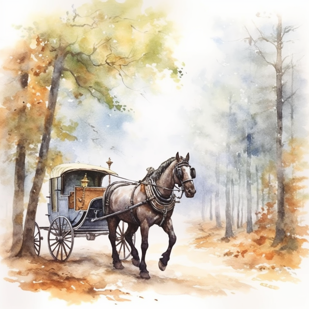 horse and carriage clipart