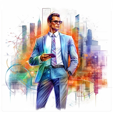 business data in the style of digital airbrushing, realistic yet stylized, digitally enhanced, clipart, 32k uhd, white background