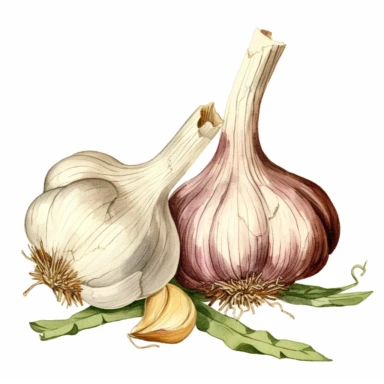 Clip art of garlic for menu of Italian restaurant 5