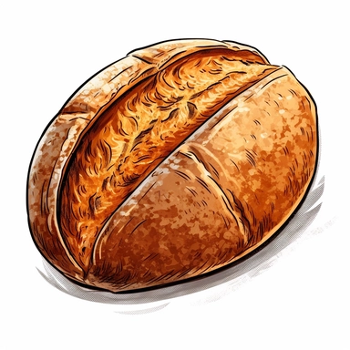 sourdough bread, clip art, cartoon, white background