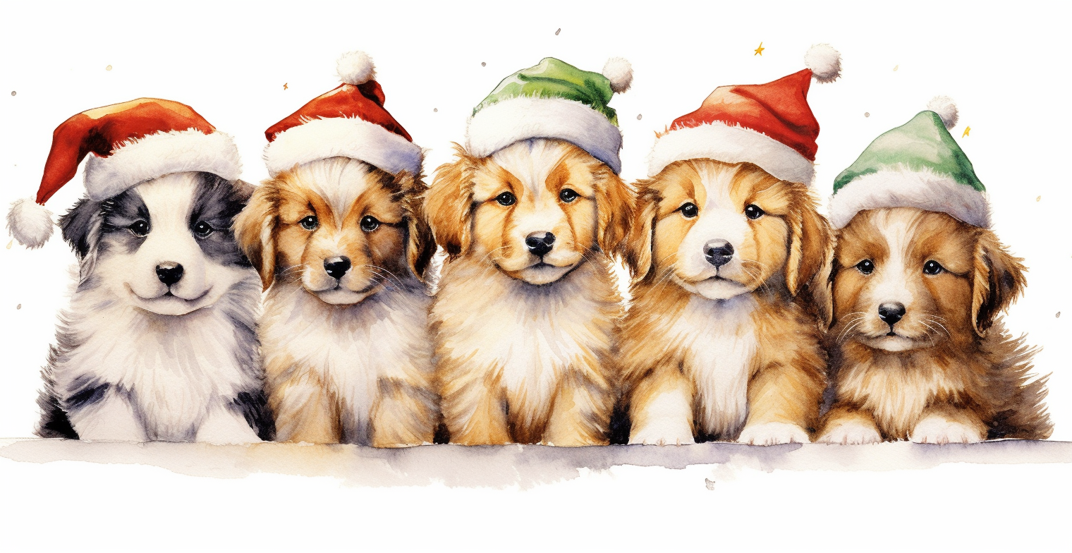 christmas puppy cliparts