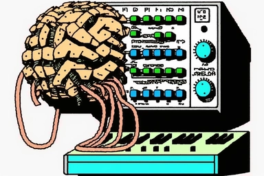 1995 clipart synthesizer mad genius huge brain